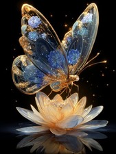 Butterfly Diamond Art Kits for Adults Flower 5D Diamond Painting Kits for Ad...