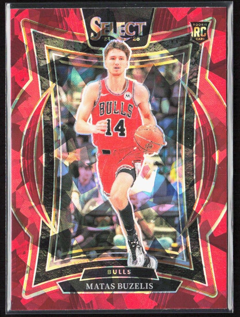 2024-25 Panini Select Matas Buzelis Concourse Red Cracked Ice Prizm Rookie RC