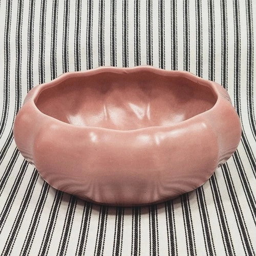 Vintage Pink Scalloped Planter/Bowl, Ceramic - Haeger Pottery (c. 1950s-1960s)