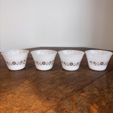 Vintage Mexico Termocrisa Milk Glass Custard / Desert Cups - Set of 4 VGC (#N)