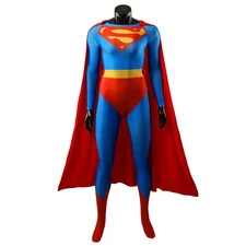 Superwoman Jumpsuit Woman Bodysuit Cosplay Costume Adult Kid Halloween Red Cloak