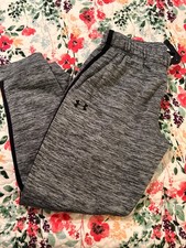Boys UNDER ARMOUR Sweatpants Size YLG Black/gray Stretch Drawstring pockets