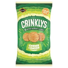 10 Packets Jacob's Crinklys Cheese & Onion 45g Oven Baked Crisps