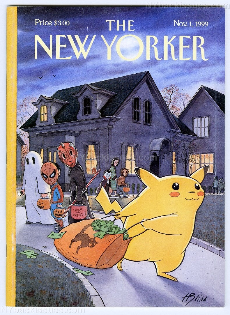 New Yorker magazine November 1 1999 Pikachu Halloween NO LABEL NO