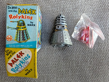 Vintage 1965 Marx Dr Who Dalek Rolykins Silver Boxed Shop Stock SEALED ARMS