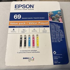 NIB Genuine EPSON INK 69 T0691-T0694 5-Pack, NX400 415 510 515, Workforce 1100