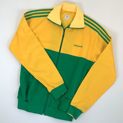 Adidas Originals Track Jacket 2005 Mens M Full-Zip Yellow Green