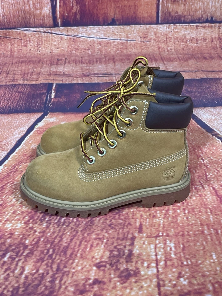 BOTA IMPERMEABLE TIMBERLAND PREMIUM 6" NIÑO PEQUEÑO TALLA 10 TRIGO NOBUCK #12809 Foto 4 de 4