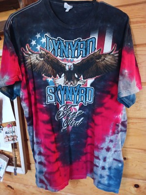 LYNYRD SKYNYRD FREE BIRD GRAPHIC USA TIE DYE Size L SHIRT 2012 LIVE NATION MERCH