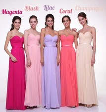 Women's Formal Strapless Lace Up back bridesmaid Long Evening Gown prom dress