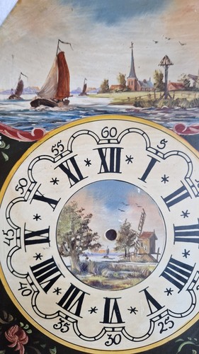 Antico quadrante orologio, orologio olandese a cassa lunga, decorazione tavolo, decorazione quadrante 1890s - Foto 5 di 6