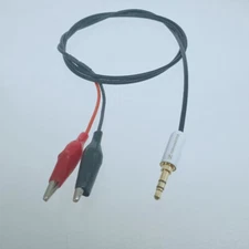 Audio 3.5mm 1/8" TRS plug to +/- Dual 27mm Alligator Clip RG316 Test Cable 3FT