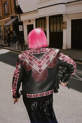 Free People Zandra Rhodes Stardust Biker Jacket Size S $799 | eBay