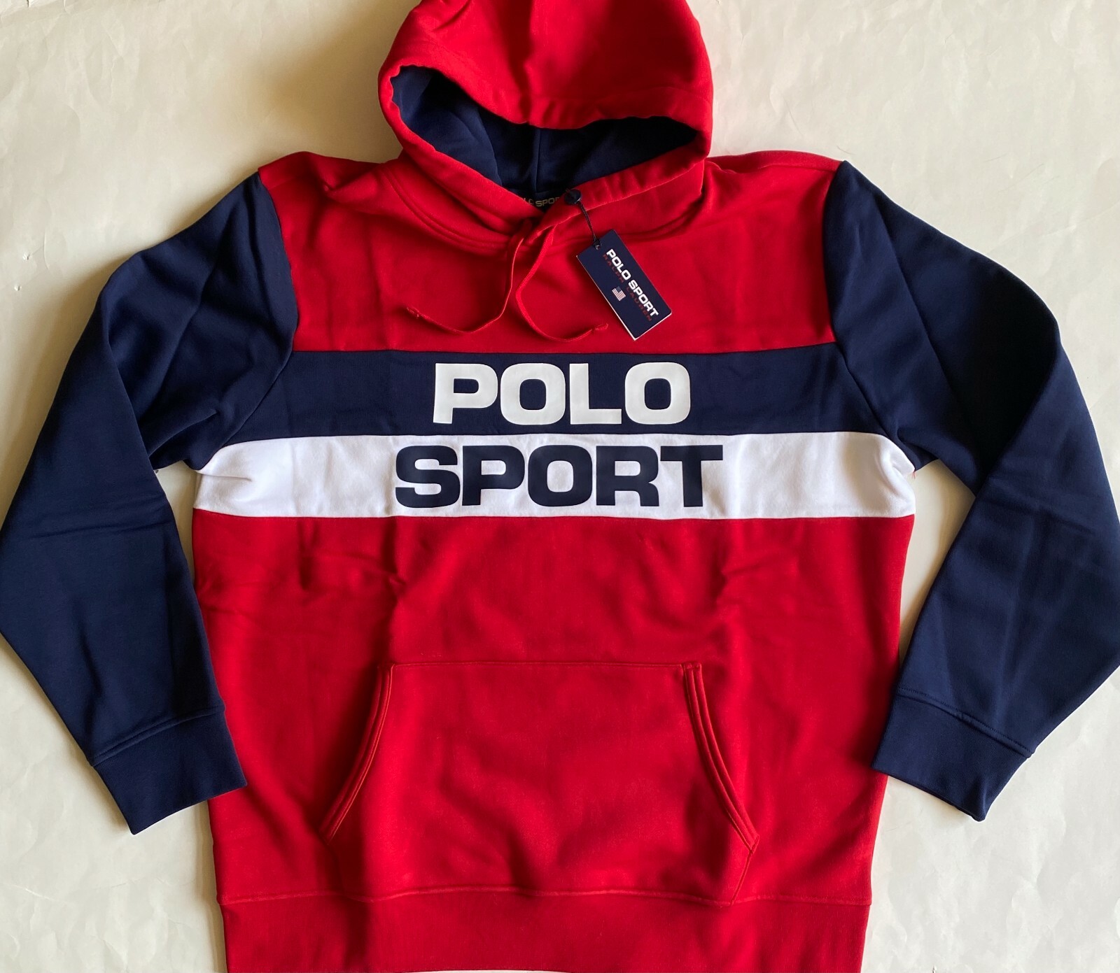 polo sport color block fleece hoodie