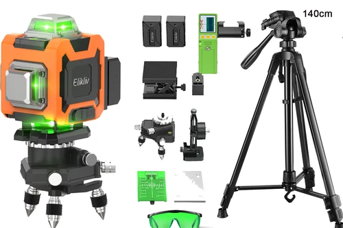 Elikliv 4x360° Self Levelling Laser Level Cross Line Green Horizontal Vertical - Picture 1 of 18