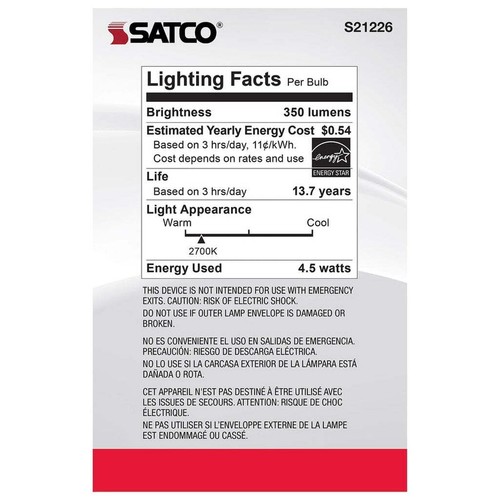 4.5W G25 LED - Clear - Medium base - 90 CRI - 2700K - 120V - 6-Pack - Picture 7 of 7