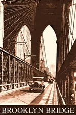 BROOKLYN BRIDGE VINTAGE OLD single 24x36 poster MANHATTAN CLASSIC BRAND NEW!!!!!