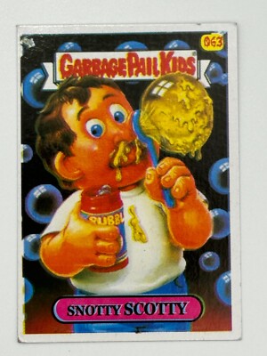 Garbage Pail Kids #63 SNOTTY SCOTTY Nuevas Cartas Colombian Foreign GPK RARE