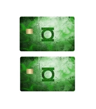 2 Premium Print Green Lantern Credit Debit Card Vinyl Skins Small Chip