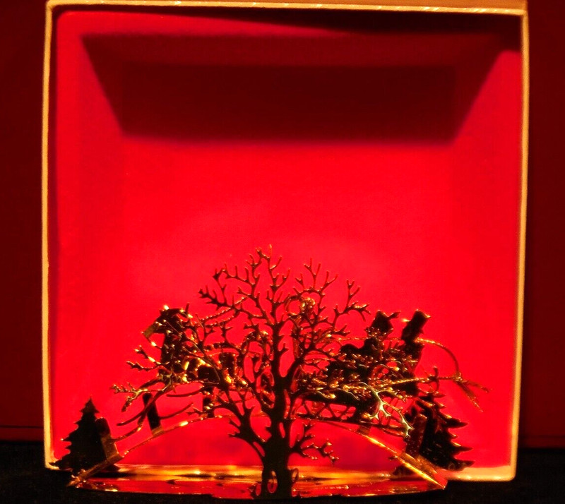 Lunt Silversmiths Christmas Ornament "Over the River" in box