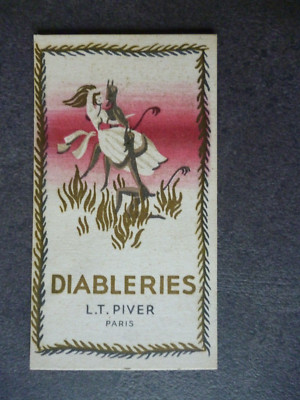 Antique LT card Piver perfumes the whole world - diableries - Paris