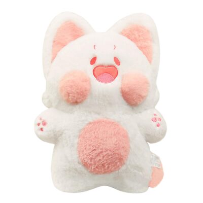 PEACHCAT Cute Cat Plush Pillow Kitten Plushie Kawaii 11.8 inch, Pink