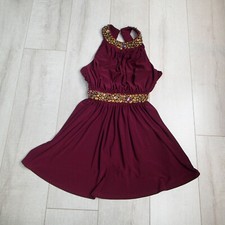 ASOS maroon Grecian style beaded Summer Party open back Dress Sz 00