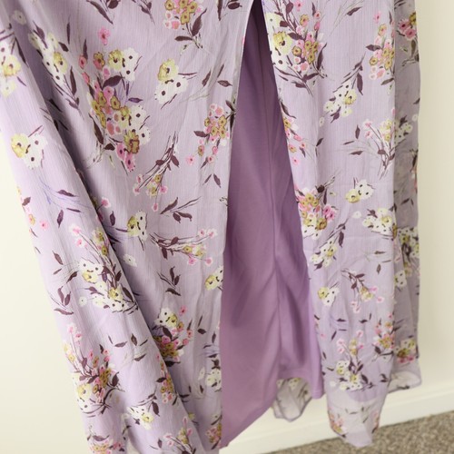 Fate Womens Dress Medium Purple Maxi Floral Side Slit Fairy Wedding Guest - Picture 9 of 9