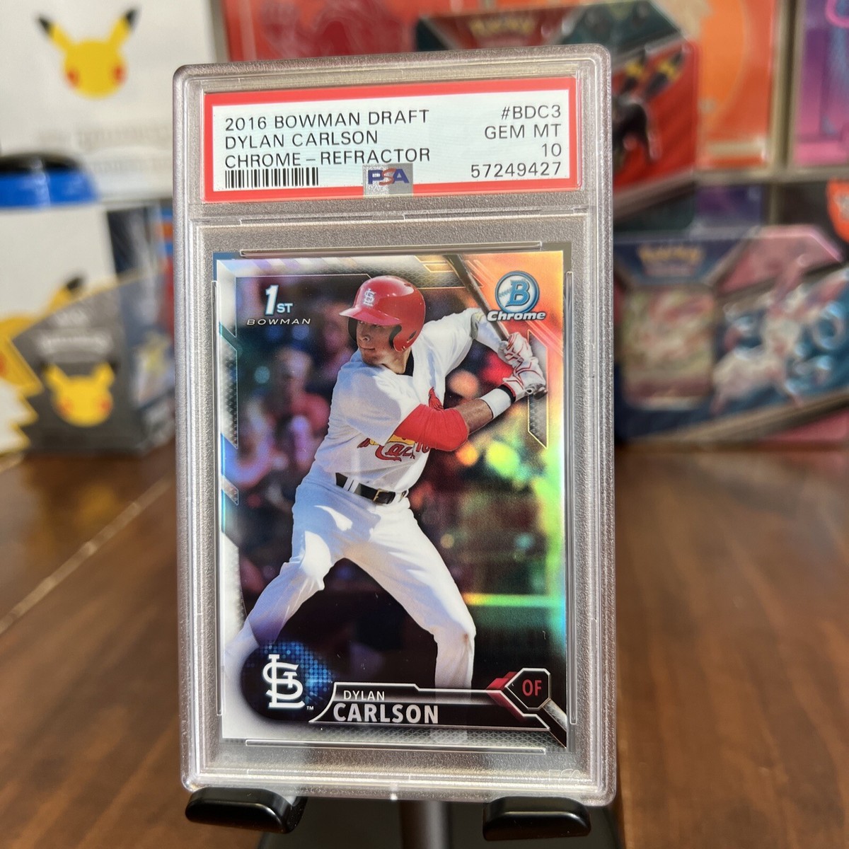 2016 BOWMAN CHROME REFRACTOR 1ST PROSPECT PSA 10 DYLAN CARLSON 