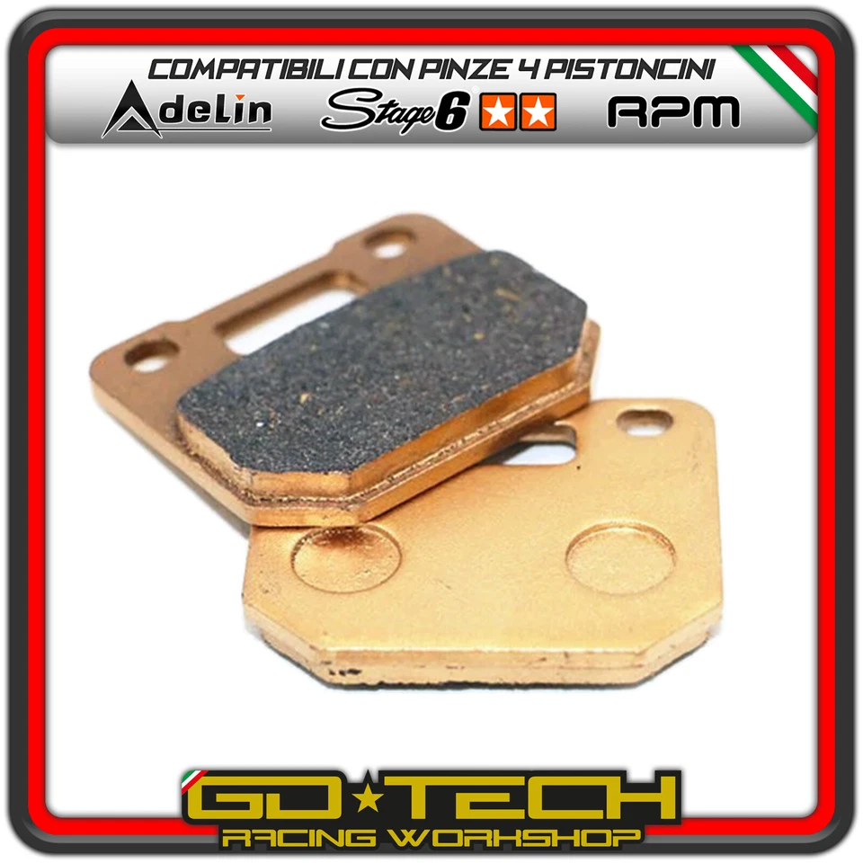 PASTIGLIE FRENO SINTERIZZATE PINZA RADIALE 4 PISTONCINI MOTO SCOOTER UNIVERSALI - Immagine 2 di 4