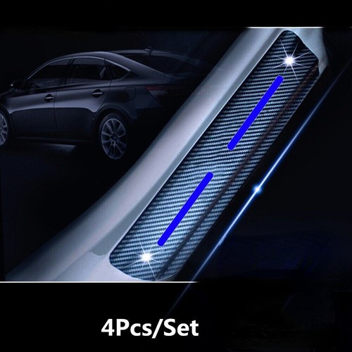 Carbon Fiber Door Sill Guards Scratch Protection Stickers 4-Piece Car Door Sill Protectors - Carbon Fiber Vinyl Scratch Guards In Blue Carbon Fiber Door Guards - Foto 7