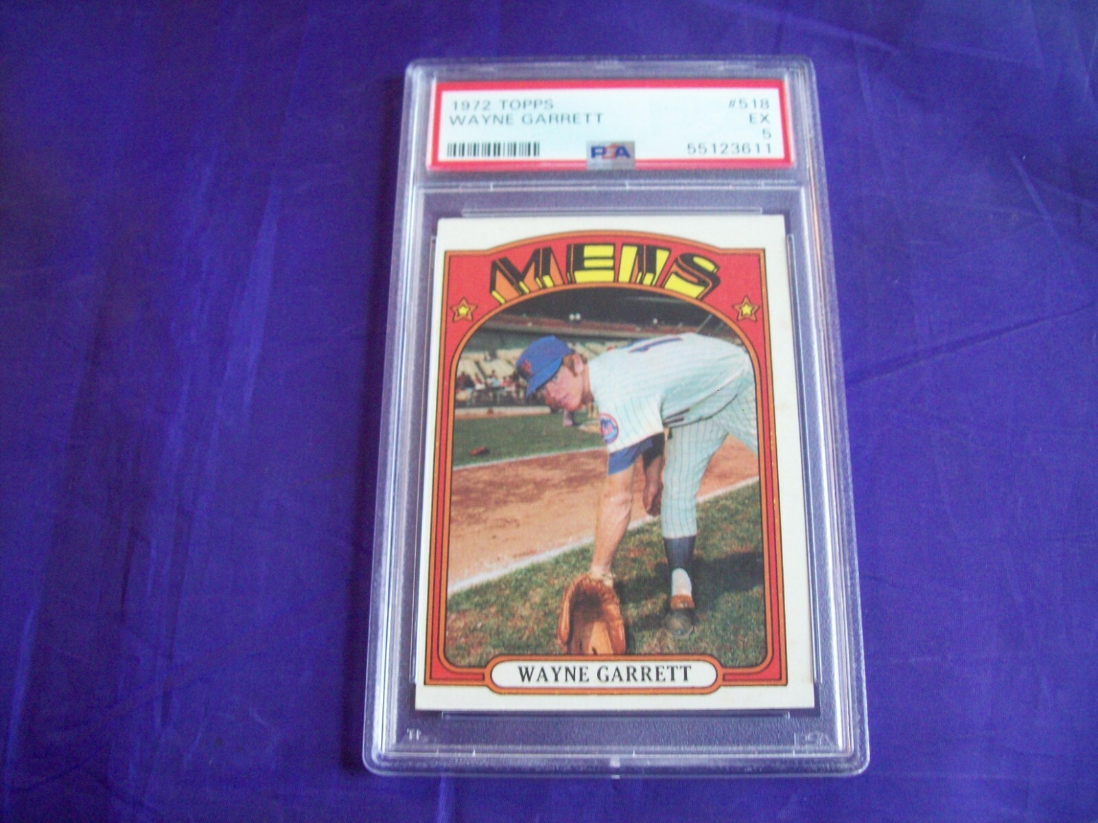 1972 TOPPS #518 WAYNE GARRETT PSA 5