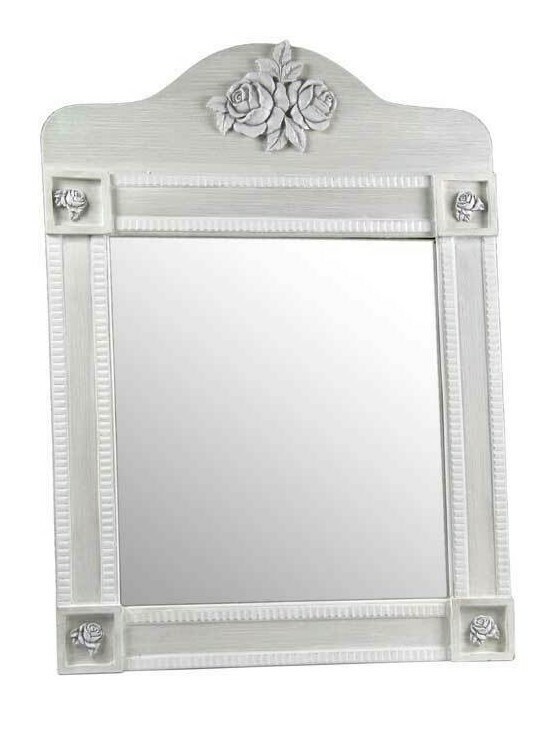 Specchio 78x50 cm Legno Bianco Shabby - Cornice Elegante Parete