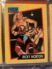 2 Ricky Morton autographed WCW wrestling cards 