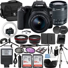 Canon EOS 250D Vlogger Kit:18-55mm Lens, 2x 64GB Card, Ring Light,Tripod + More