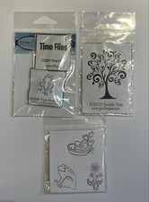 Lot Of 6 Garden Theme Rubber Stamps Frog Ducks Tree Flower Spring UNMOUNTED