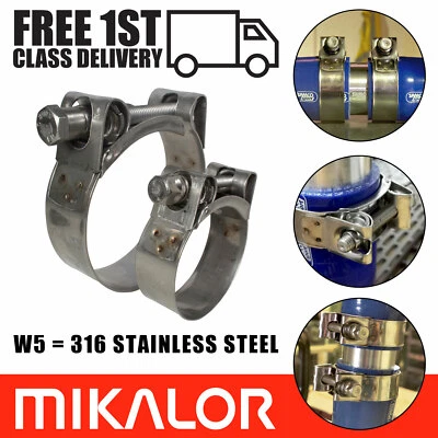Mikalor Exhaust Clamps 316 Stainless Steel W5 Supra Hose Clips Heavy Duty T Bolt