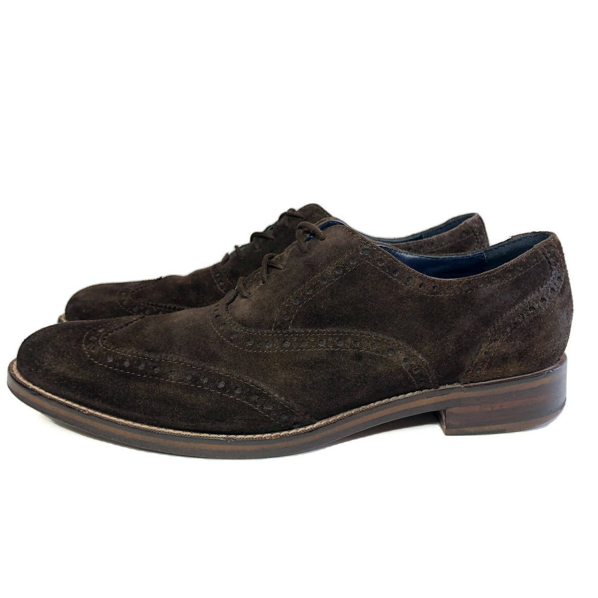 Cole Haan Shoes Men 9 M Brown Suede Wingtip Oxford Lace up 