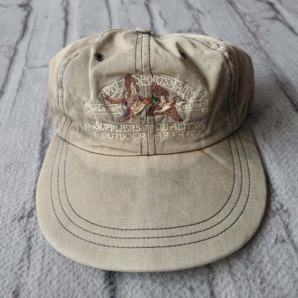 Vintage 90s Polo Ralph Lauren Sportsman Long Bill Hat Cap Made in USA