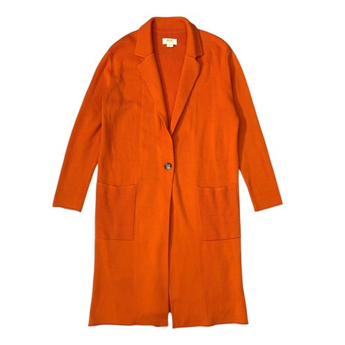 Maeve Anthropologie Cheri Longline Knit Coatigan Pullover Blazer Orange XXS