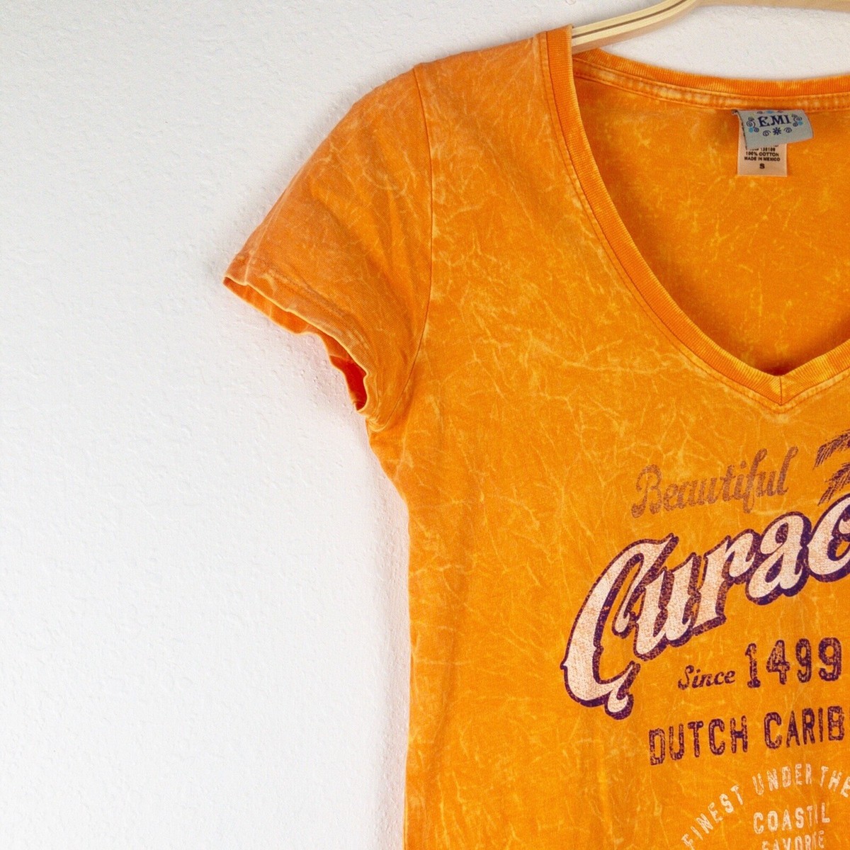 EMI Women's Size S Short Sleeves Orange Cotton Tee | eBay