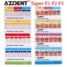 AZDENT Dental Endodontics Gutta Percha Points/Absorbent Paper Points F1 F2 F3