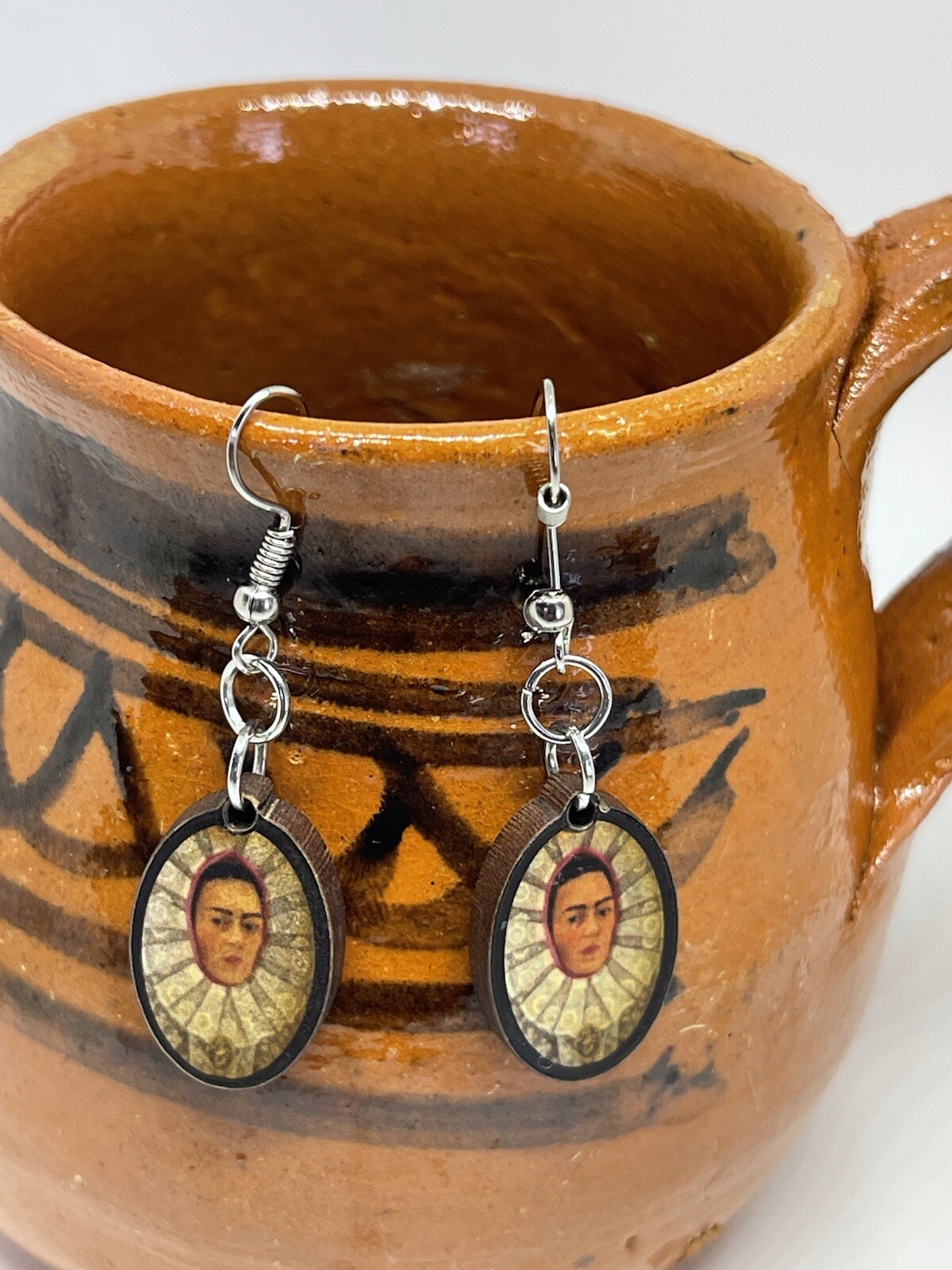 Frida Kahlo Earrings Mexican Folk Art