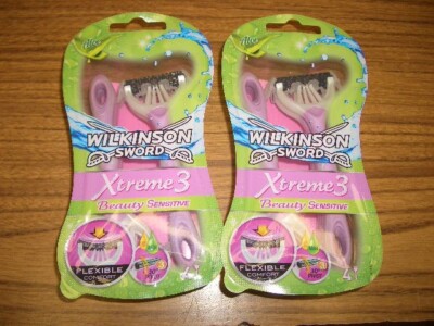 2 PacksSchick Razors Wilkinson Sword Xtreme3 Beauty Sensitive Razors-4 in each