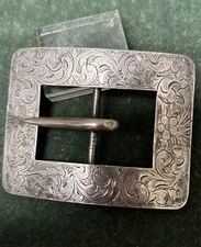 ANTIQ VICTORIAN ART NOUVEAU LA PIERRE STERLING SILVER BUCKLE BELT or SCARF SLIDE