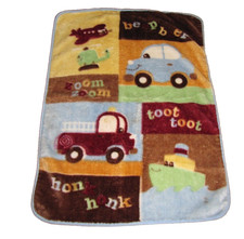 SMALL WONDERS BEEP ZOOM TOOT BABY BLANKET PLUSH FLEECE VEHICLES TRANSPORTATION