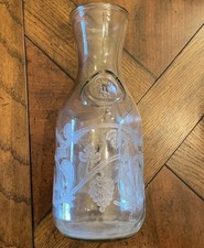 Vintage Norman Kosarin 1988 Paul Mason Wine Decanter Etched Grapes Birds