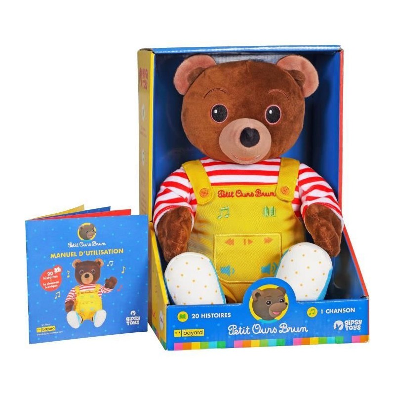 Petit Ours Brun Gipsy Toys peluche musicale conteur d'histoires interactive pour bébé