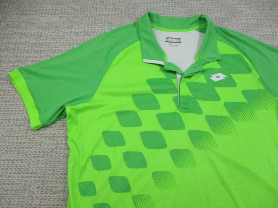 Lotto Shirt Mens XL Green Italian Sport Design Tennis Golf Polo Polyester - Image 3 of 4