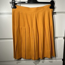 XS/S Orange Pleated Skirt 90s Made in USA fall academia lit chic dopamine